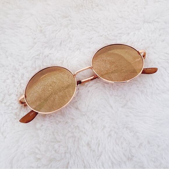 Harper Rose Gold Round Lens Sunglasses - Picture 1 of 10